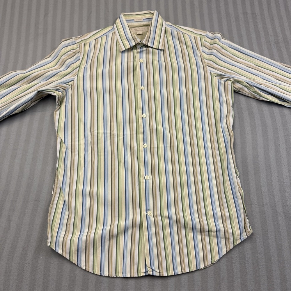 Men's Banana Republic Classic Fit Button Down Long Sleeve Size Small Striped